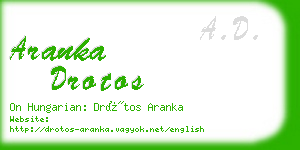 aranka drotos business card